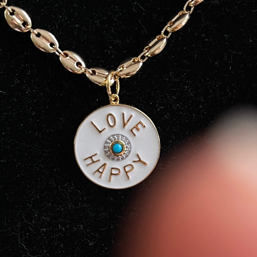 Sterling and enamel love happy charm